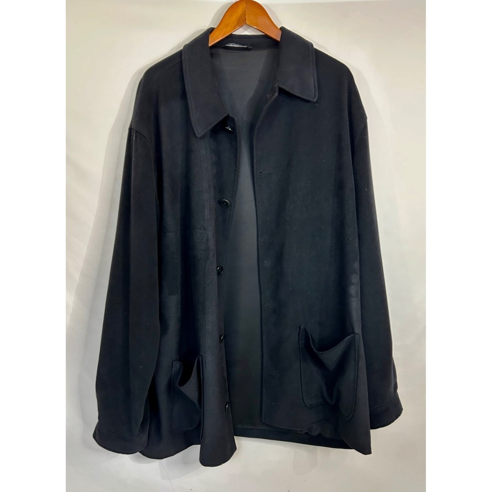 Baracuta Soft Coat Mens 2XLarge Black Chore Jacket Button Front Patch Pockets